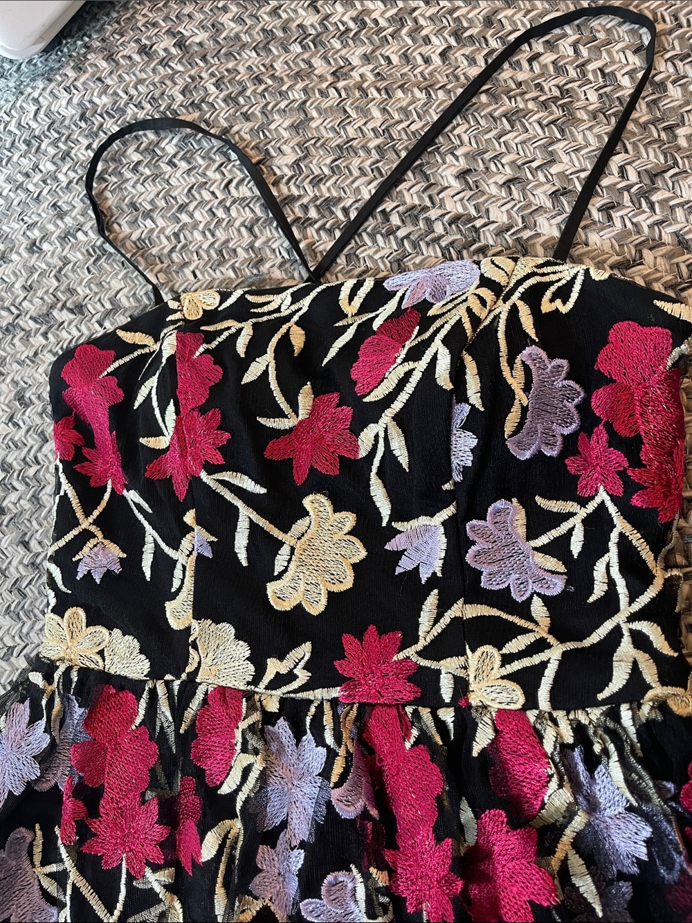 City Studio Black Floral Embroidered Prom Dress - Picture 3 of 10